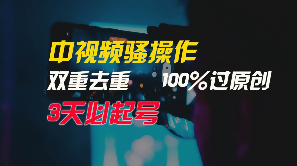 中视频骚操作,双重去重100%过原创,3天比必起号,简单无脑,月入3W+