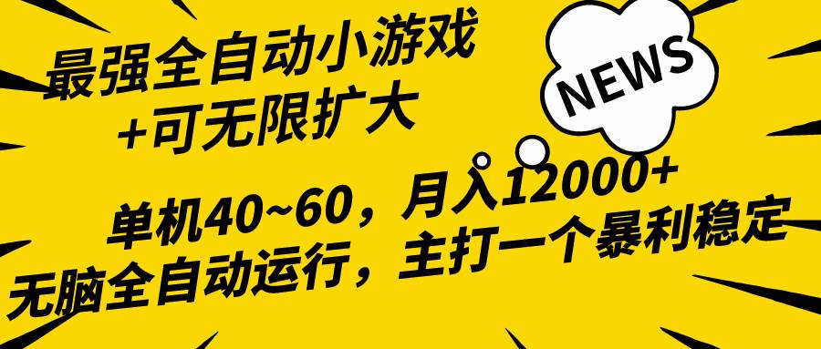 2024最新全网独家小游戏全自动,单机40~60,稳定躺赚,小白都能月入过万