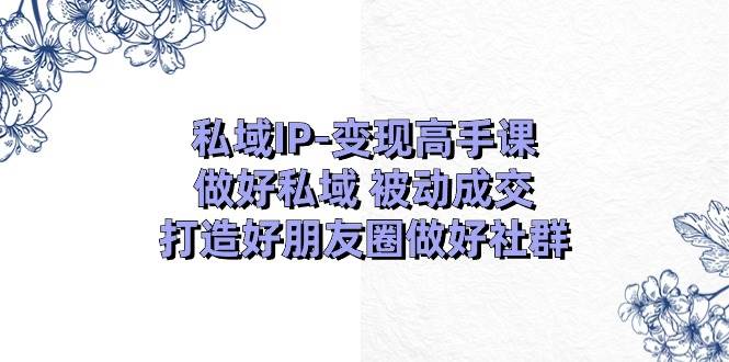私域IP-变现高手课:做好私域 被动成交,打造好朋友圈做好社群(18节)