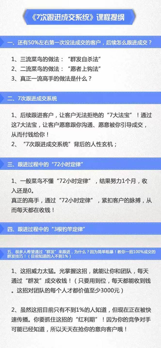 7次 跟进 成交系统:简单粗暴成交技巧,目前知道的人不到1%