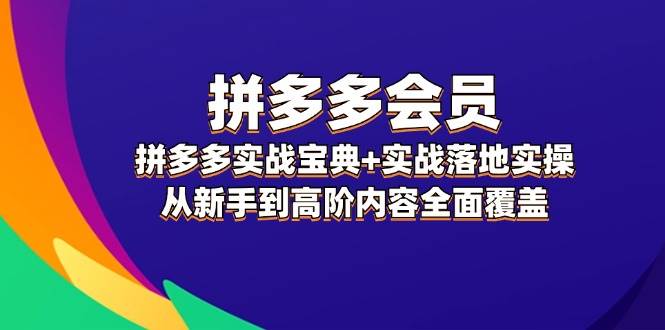 拼多多 会员,拼多多实战宝典+实战落地实操,从新手到高阶内容全面覆盖