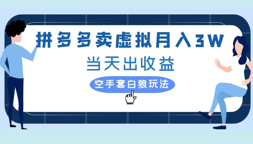 拼多多虚拟项目,单人月入3W+,实操落地项目
