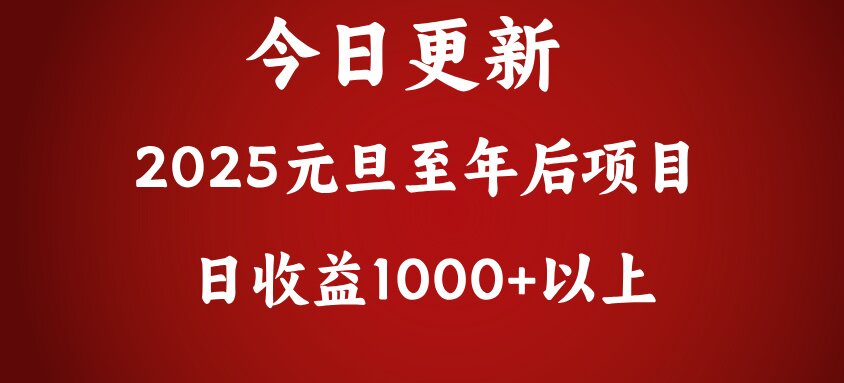 翻身项目,日收益1000+以上