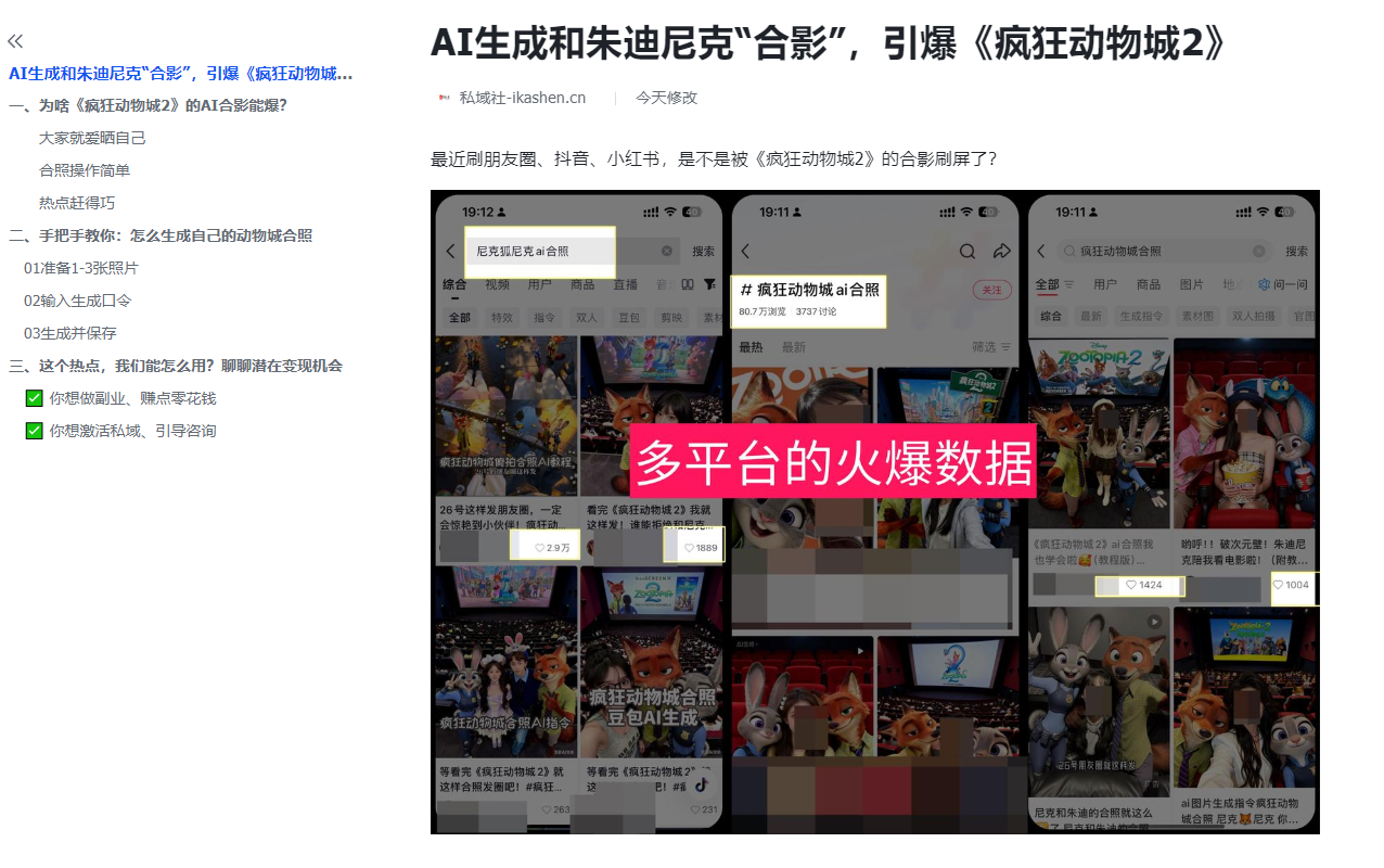 AI制作生成《疯狂动物城2》朱迪尼克“合影”，在线教学