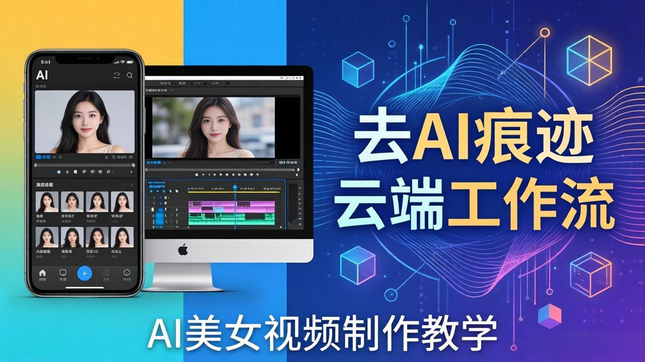 AI美女视频制作教学:去AI痕迹,云端工作流出图,手机电脑均可,不需要配置