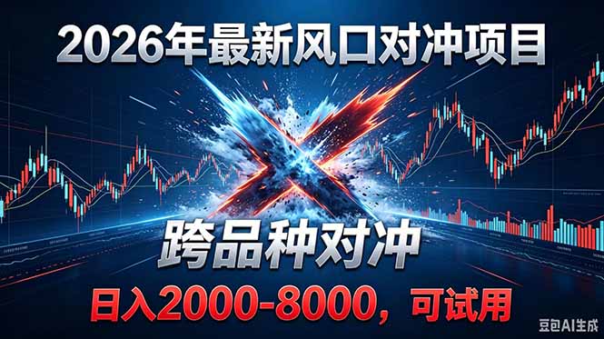 2026创业新风口!最新对冲!跨品种对冲!日收益2000-6000+