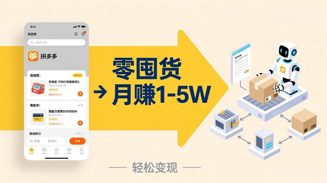 不用囤货不用跑单!拼多多虚拟玩法,机器人管理发货和客服,帮你月赚 1-5W