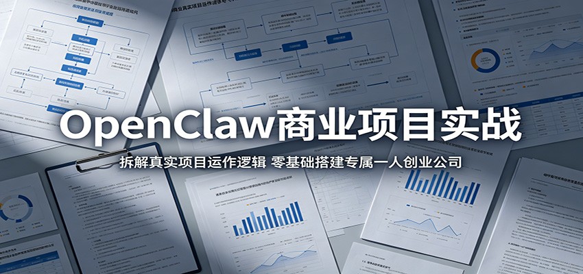 OpenClaw商业项目实战:拆解真实项目运作逻辑,零基础搭建专属一人创业公司