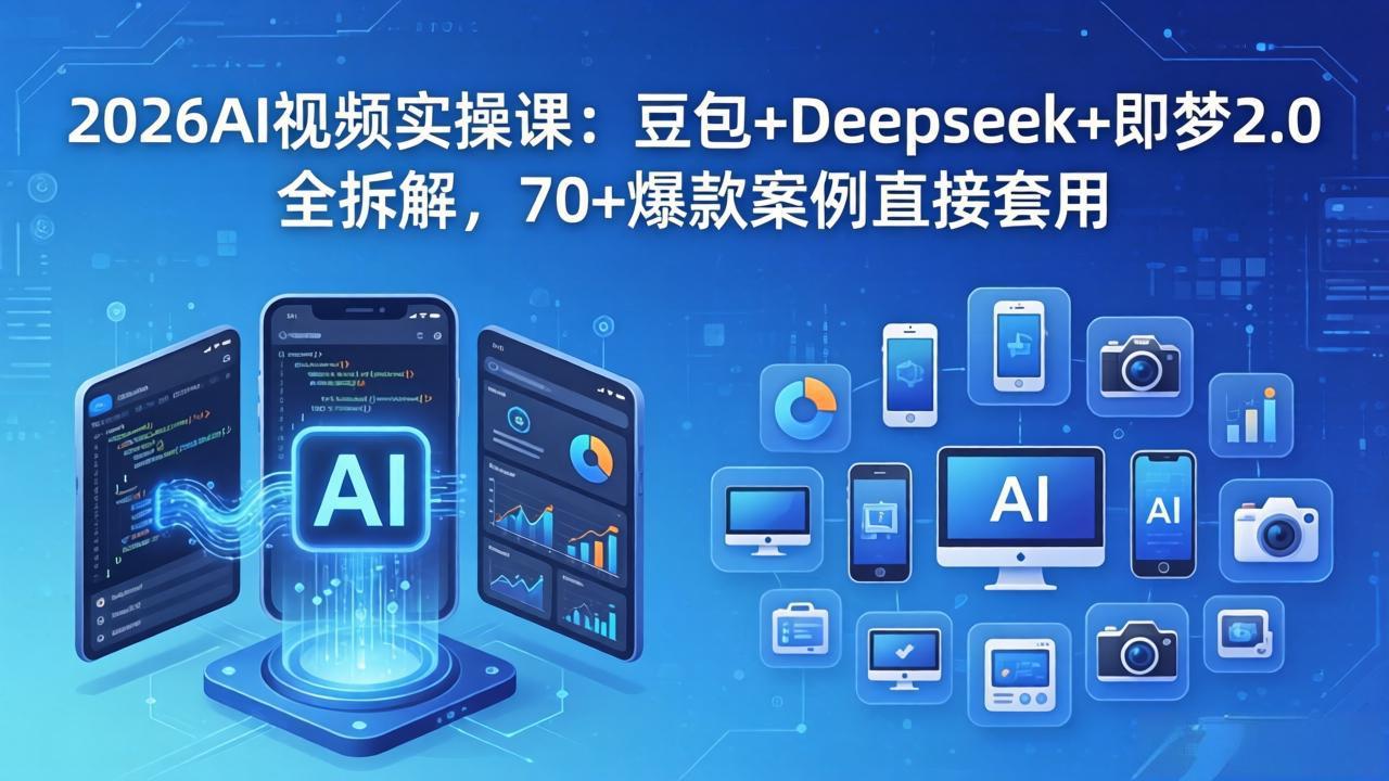 2026AI视频实操课：豆包+Deepseek+即梦2.0全拆解，70+爆款案例直接套用