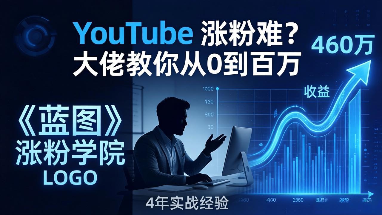 YouTube 涨粉难?《蓝图涨粉学院》:4 年赚 460 万的大佬教策略,从0到百万有路径!