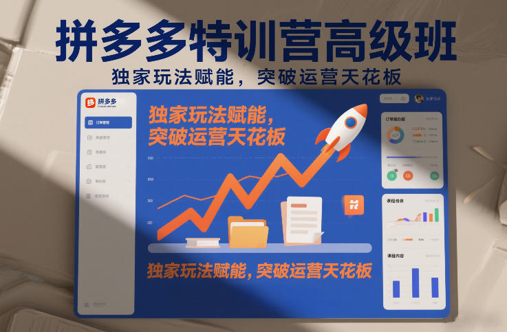 拼多多特训营高阶班，独家玩法赋能，突破运营天花板(更新26年2月)