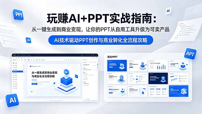 玩赚AI+PPT实战指南-更新5月13:从一键生成到商业变现,让你的PPT从自用工具升级为可卖产品