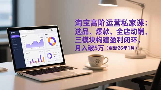 淘宝高阶运营私家课：选品、爆款、全店动销，三模块构建盈利闭环，月入破5万(更新26年1月