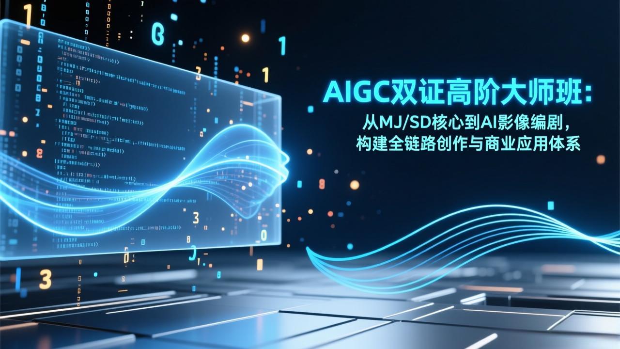 AIGC双证高阶大师班:从MJ/SD核心到AI影像编剧,构建全链路创作与商业应用体系