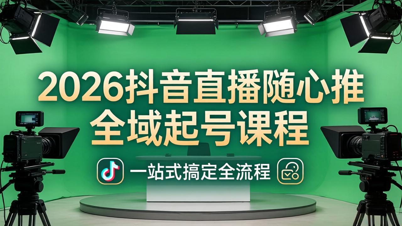 2026抖音直播随心推全域起号课程:一站式搞定直播起号、稳号、放量全流程(更新4月