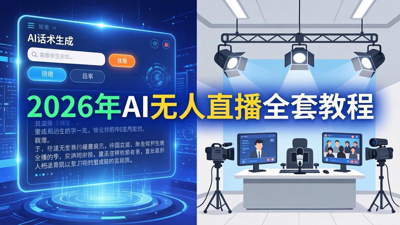 2026年AI无人直播全套教程:OBS安装+软件配置+直播间搭建+话术生成+一键开播实操