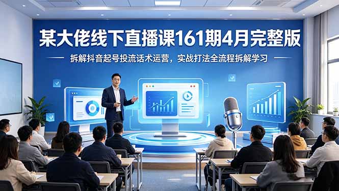 某大佬线下直播课161期4月完整版，拆解抖音起号投流话术运营，实战打法全流程拆解学习