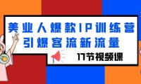 美业人爆款IP训练营,引爆客流新流量(17节视频课)