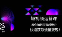 短视频运营课:教你如何打造超级IP,快速获取流量变现