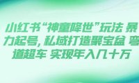 小红书“神童降世”玩法 暴力起号,私域打造聚宝盆 弯道超车 实现年入几十万