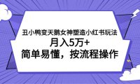 丑小鸭变天鹅女神塑造小红书玩法,月入5万 ,简单易懂,按流程操作