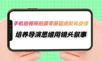 手机短视频拍摄-零基础进阶实操课,培养导演思维用镜头叙事(30节课)