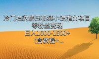 冷门右豹解压视频小说推文项目,零粉丝变现,日入1000-1500 (含教程)