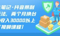 S先生笔记·抖音暴利带货玩法,两个月换台车,月收入30000以上【视频课程】