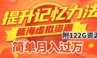 提升高效记忆力法,蓝海虚拟资源项目,成交简单,多种变现方式,月入过万