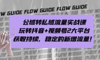 公域转私域流量实战课,玩转抖音 视频号2大平台,获取持续,稳定的新增流量