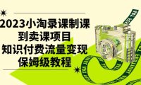2023小淘录课制课到卖课项目,知识付费流量变现保姆级教程