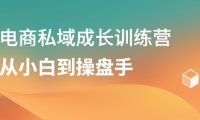 电商私域成长训练营,从小白到操盘手