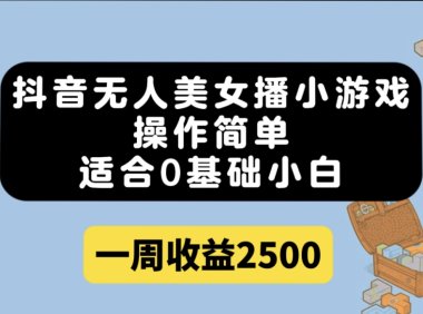 抖音无人美女播小游戏,操作简单,适合0基础小白一周收益2500