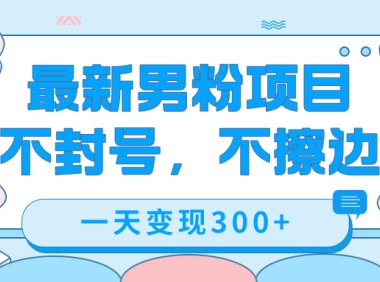 最新男粉变现，不擦边，不封号，日入300 （附1360张美女素材）