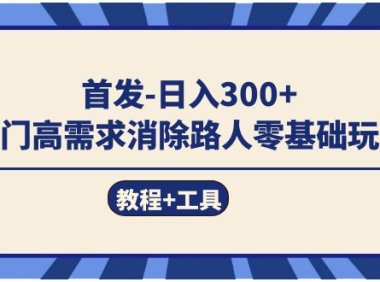 首发日入300   冷门高需求消除路人零基础玩法（教程 工具）