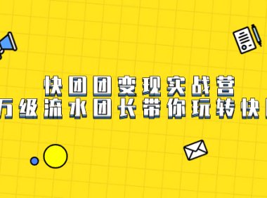 快团团变现实战营,千万级流水团长带你玩转快团团
