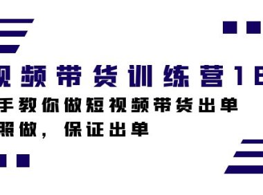 短视频带货训练营18期,手把手教你做短视频带货出单,听话照做,保证出单
