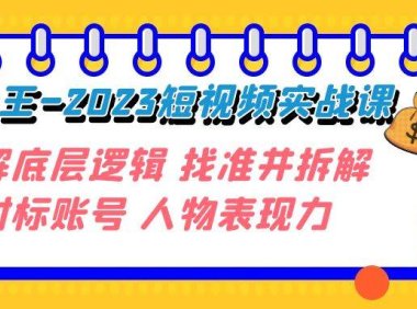 变现·为王-2023短视频实战课 了解底层逻辑 找准并拆解对标账号 人物表现力