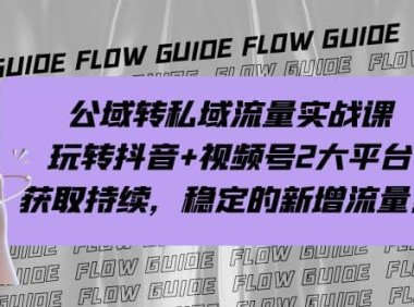 公域转私域流量实战课,玩转抖音 视频号2大平台,获取持续,稳定的新增流量