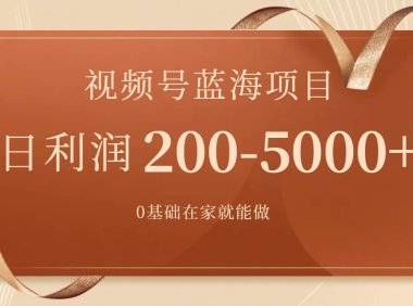 视频号蓝海项目,0基础在家也能做,一天200-5000 【附266G资料】