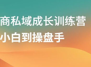 电商私域成长训练营,从小白到操盘手