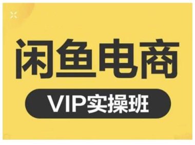 闲鱼电商零基础入门到进阶VIP实战课程,帮助你掌握闲鱼电商所需的各项技能