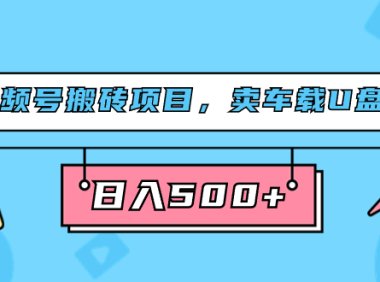 视频号搬砖项目,卖车载U盘,简单轻松,0门槛日入500 (附831G素材)