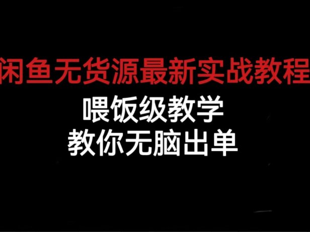 闲鱼无货源最新实战教程,喂饭级教学,教你无脑出单