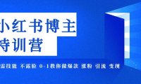 小红书博主爆款特训营-11期 无需技能 不露脸 0-1教你做爆款 涨粉 引流 变现