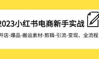 2023小红书电商新手实战课程,开店-爆品-搬运素材-剪辑-引流-变现、全流程