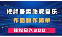 视频号卖胎教音乐,作品制作简单,一单49,轻松日入300+