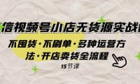微信视频号小店无货源实战 不囤货·不刷单·多种运营方法·开店卖货全流程
