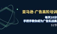 亚马逊-广告高阶培训班,每天10分钟,手把手教你成为广告实战高手(51节)