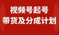 视频号快速起号,分成计划及带货,0-1起盘、运营、变现玩法,日入1000